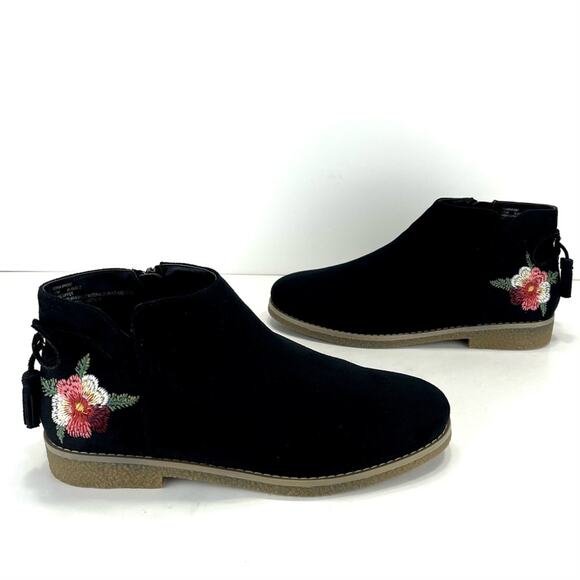 Comfortview Sienna Women Black Bootie Sz 9.5 Faux Suede Slip-Resistant AnkleBoot - Picture 2 of 15